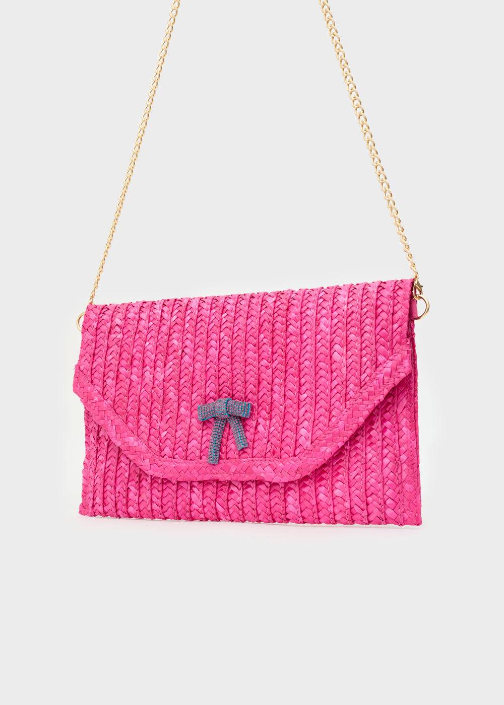 Nalí SAMI CLUTCH IN STRAW+ BOW + COLORS