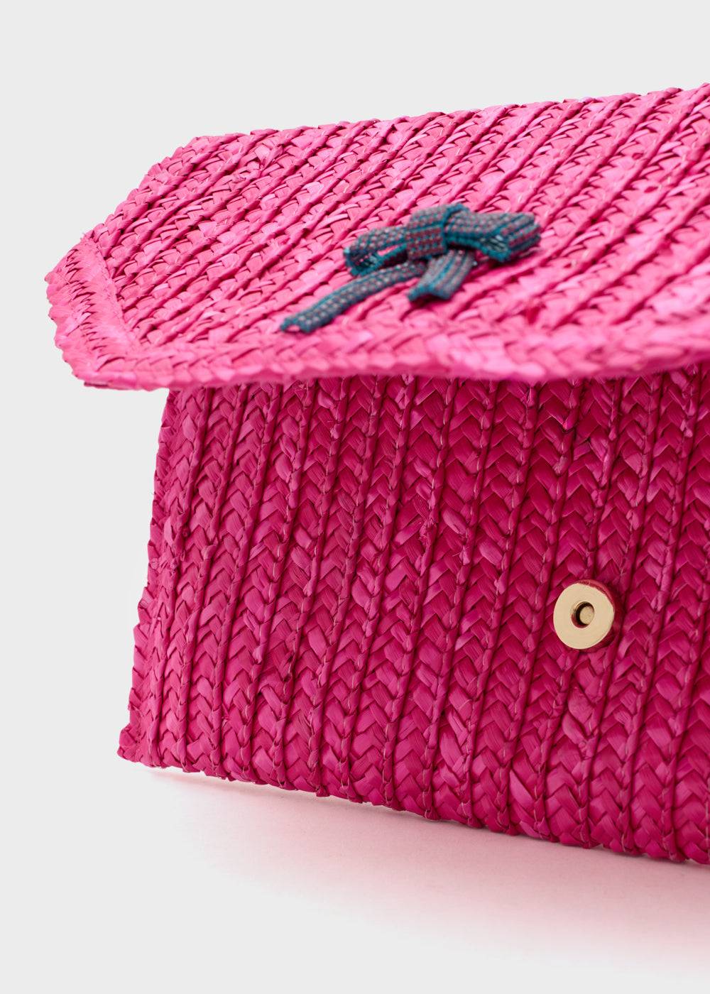 Nalí SAMI CLUTCH IN STRAW+ BOW + COLORS