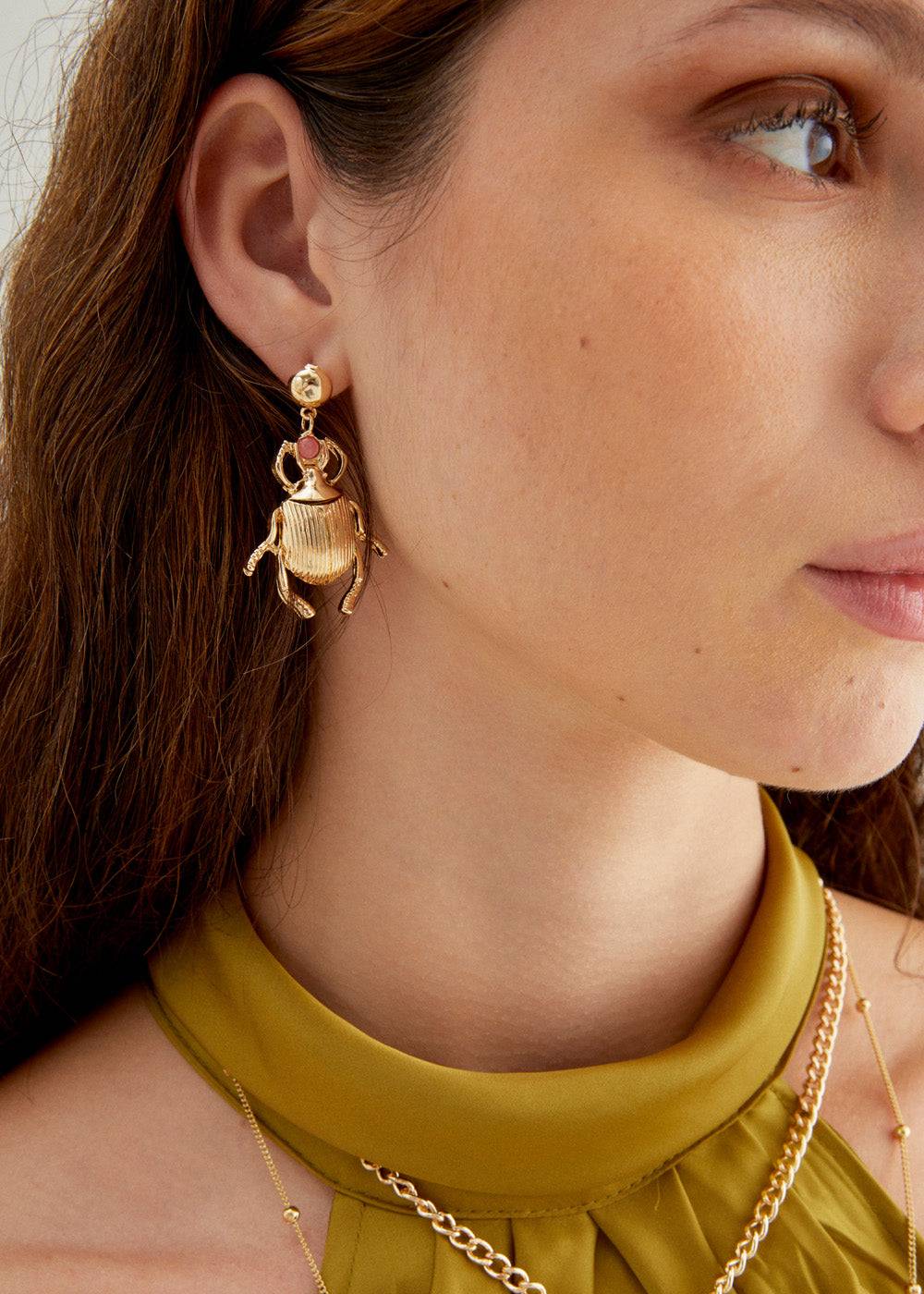 Nalí SCARAB GOLD EARRINGS