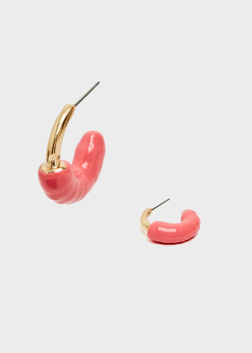 Nalí SHERI HOOP EARRINGS ENAMEL CORAL
