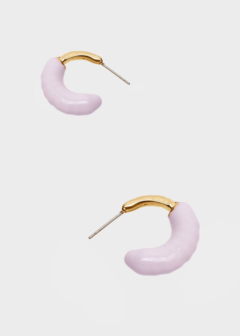 Nalí SHERI HOOP EARRINGS ENAMEL LILAC
