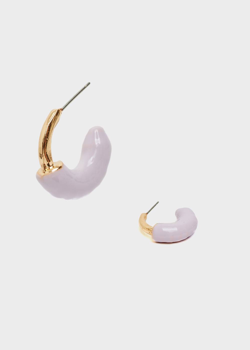 Nalí SHERI HOOP EARRINGS ENAMEL LILAC