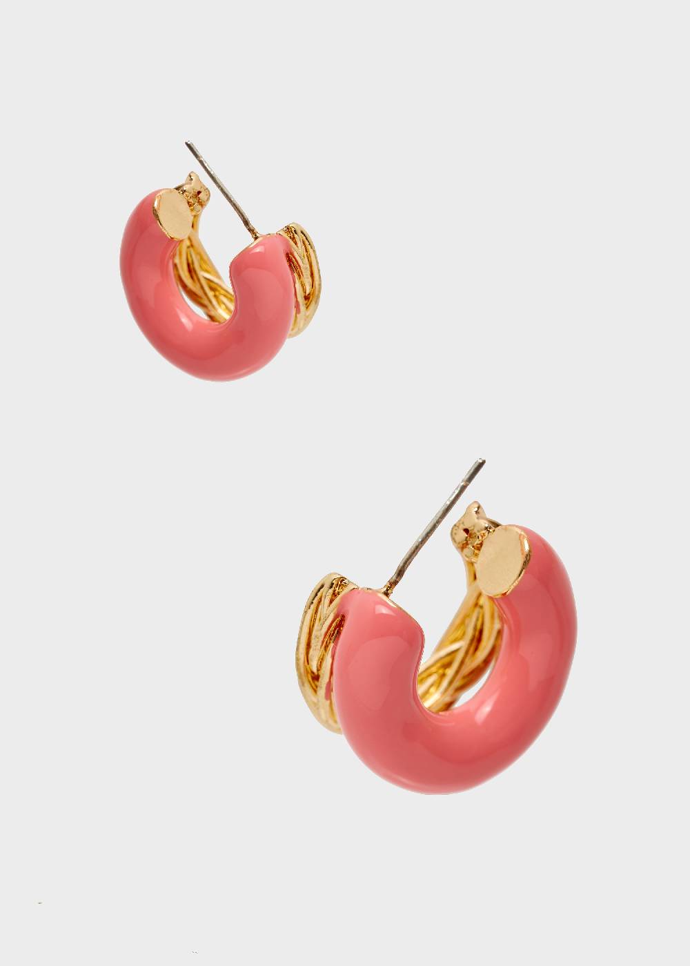 Nalí SIA DOUBLE HOOP EARRINGS ENAMEL ORANGE