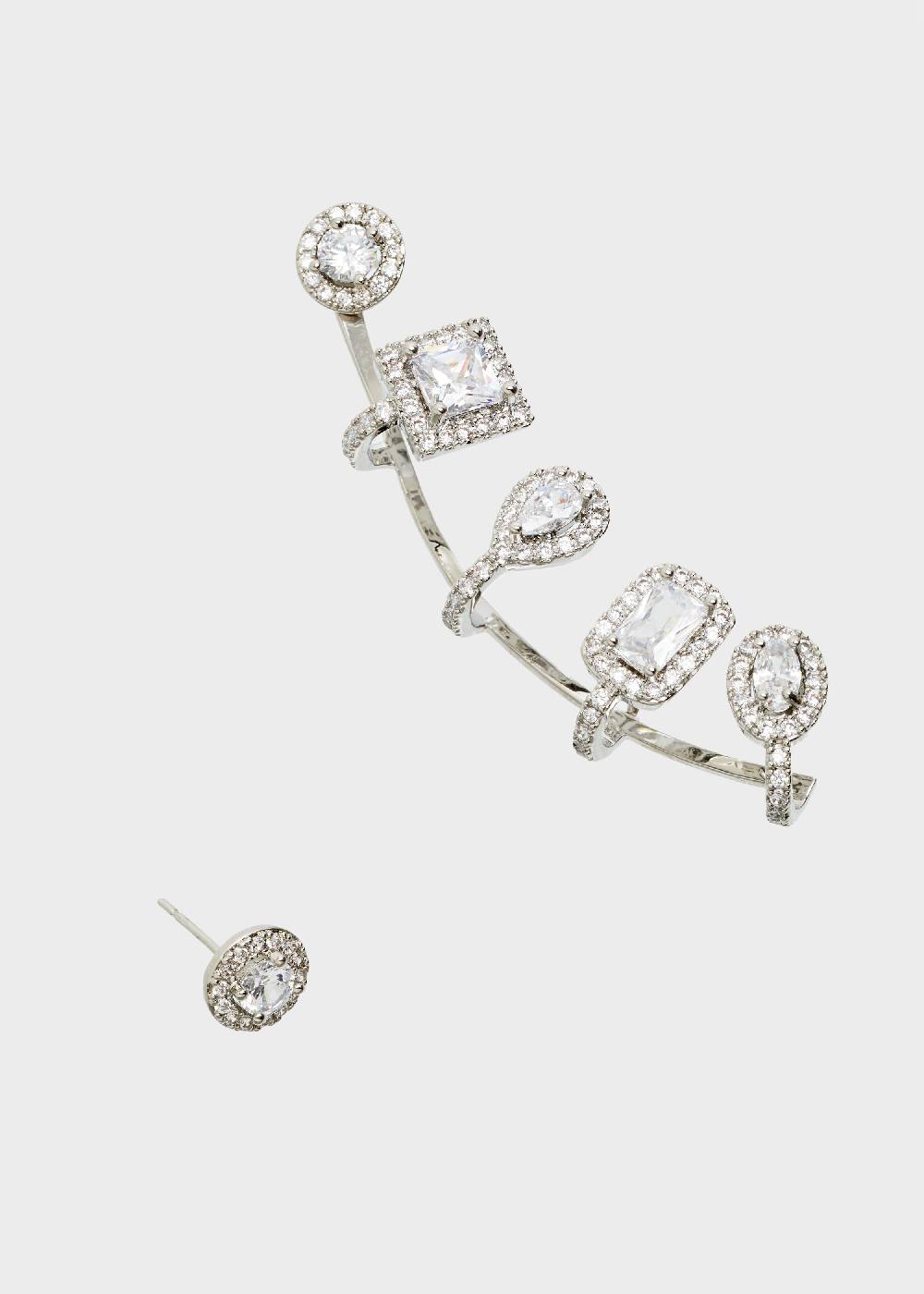 Nalí SILVER EARCUFF WITH CRYSTALS