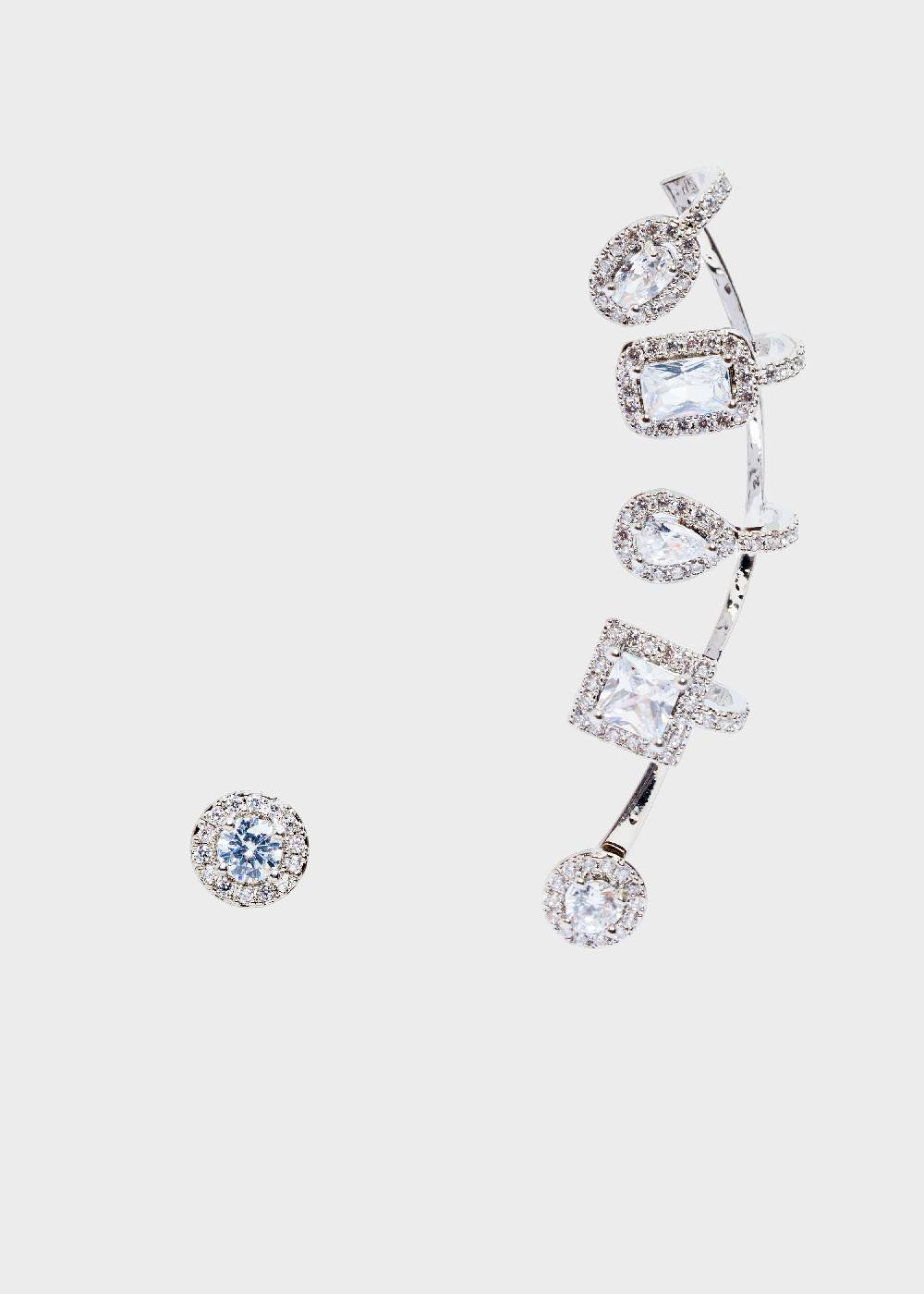 Nalí SILVER EARCUFF WITH CRYSTALS