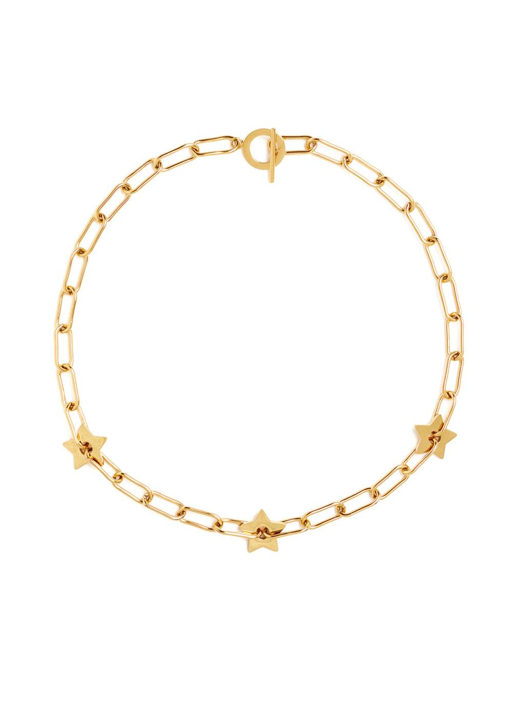 Nalí SILVI GOLD CHAIN STARS NECKLACE STAIN. STEEL