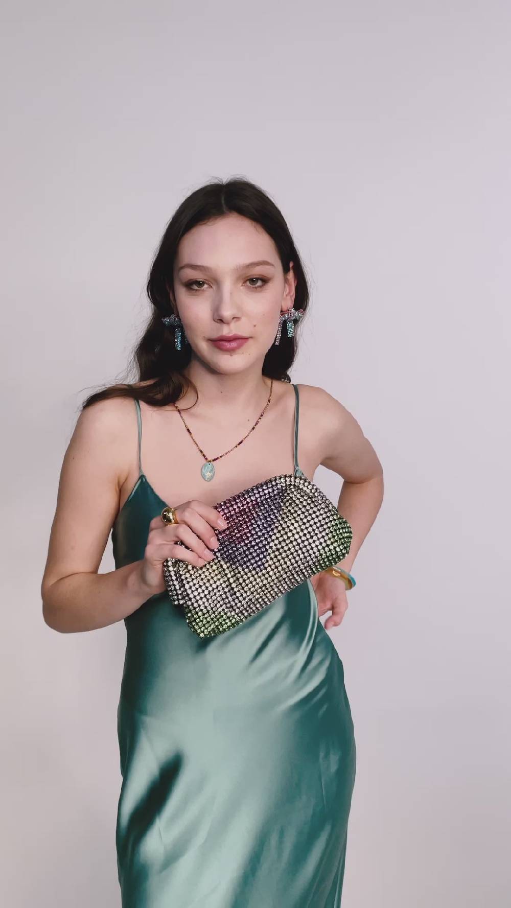 Nalí SPARK ARROW POCHETTE W/ MULTI STONES