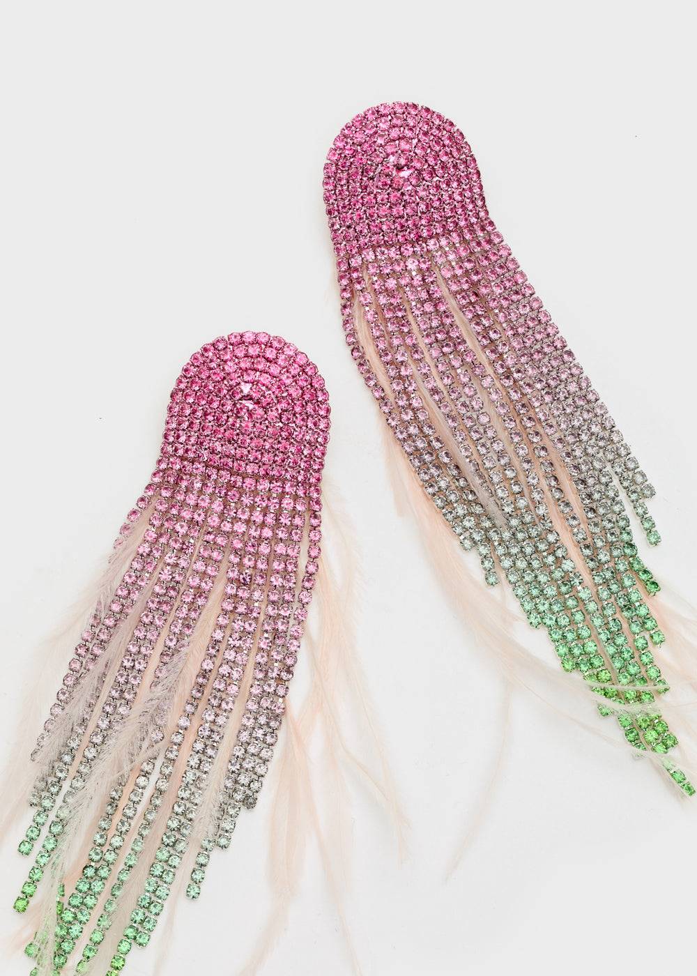 Nalí SPARKLE EARRINGS W/ PLUMES+STONES + COLORS