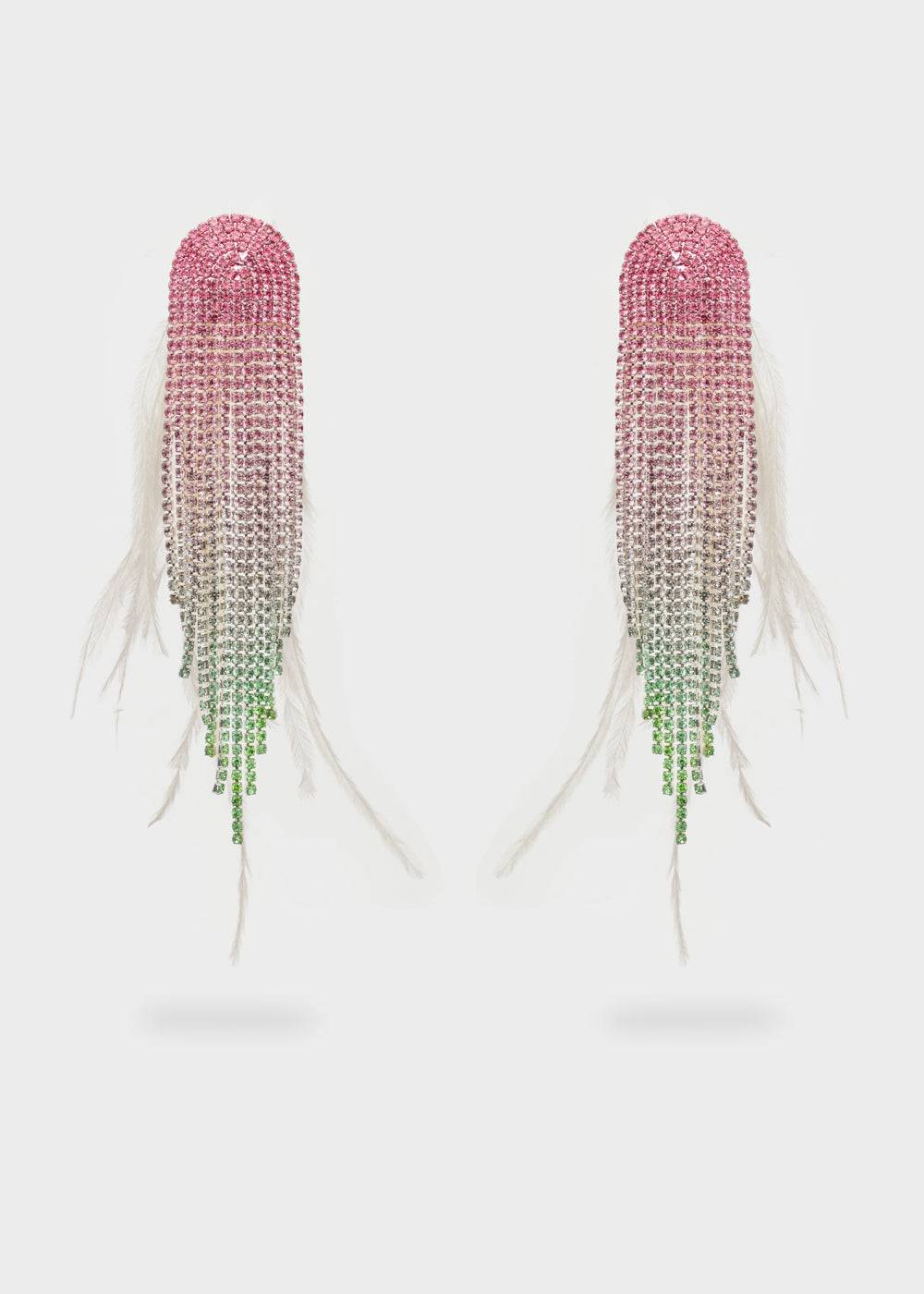 Nalí SPARKLE EARRINGS W/ PLUMES+STONES + COLORS