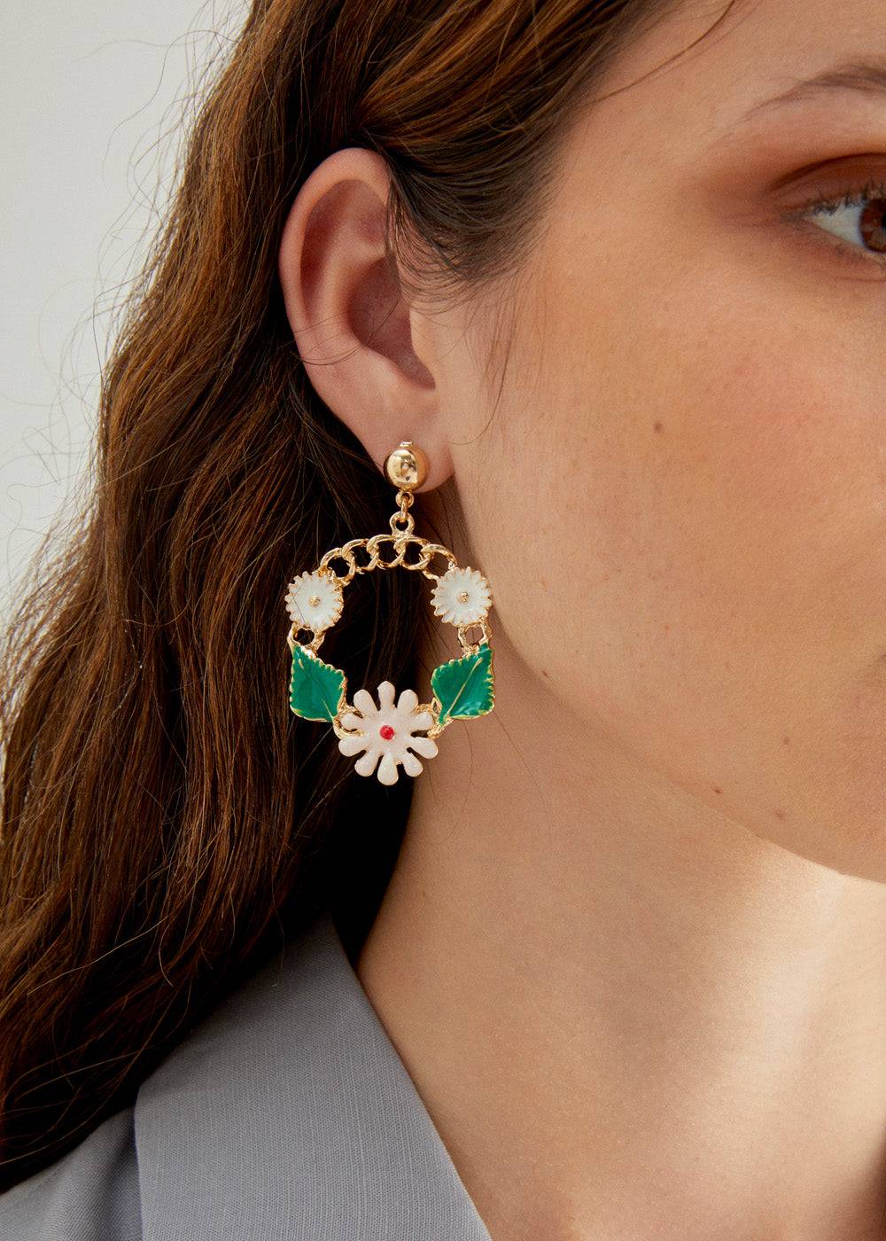 Nalí SPRING LONG EARRINGS FLOWERS + COLORS