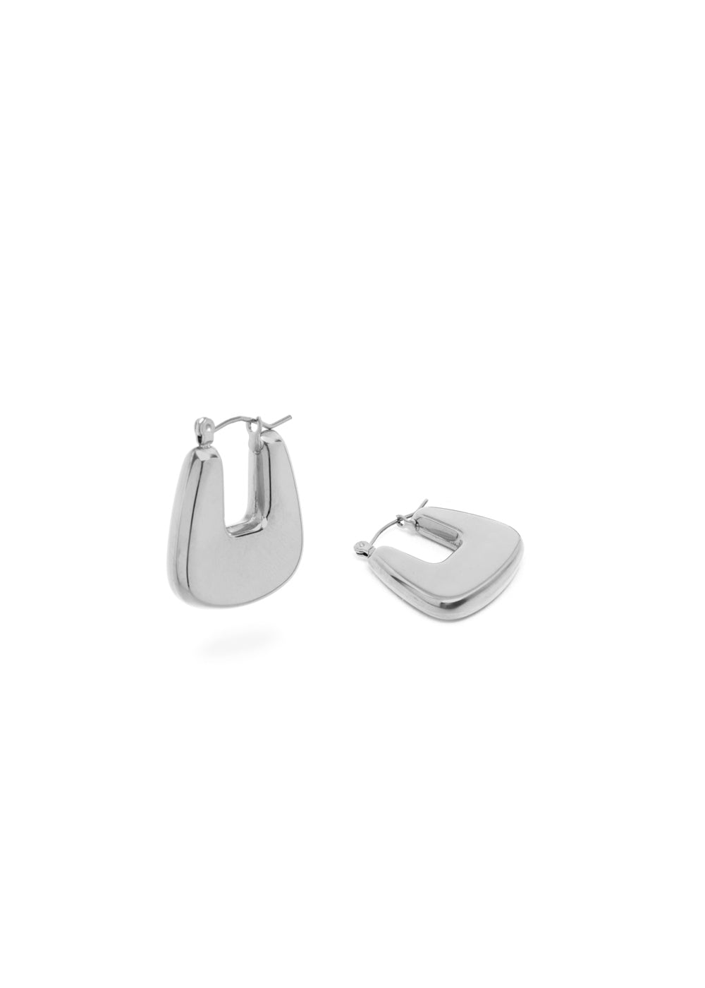 Nalí SQUARE ULA SILVER EARRINGS IN STAINLESS STEEL