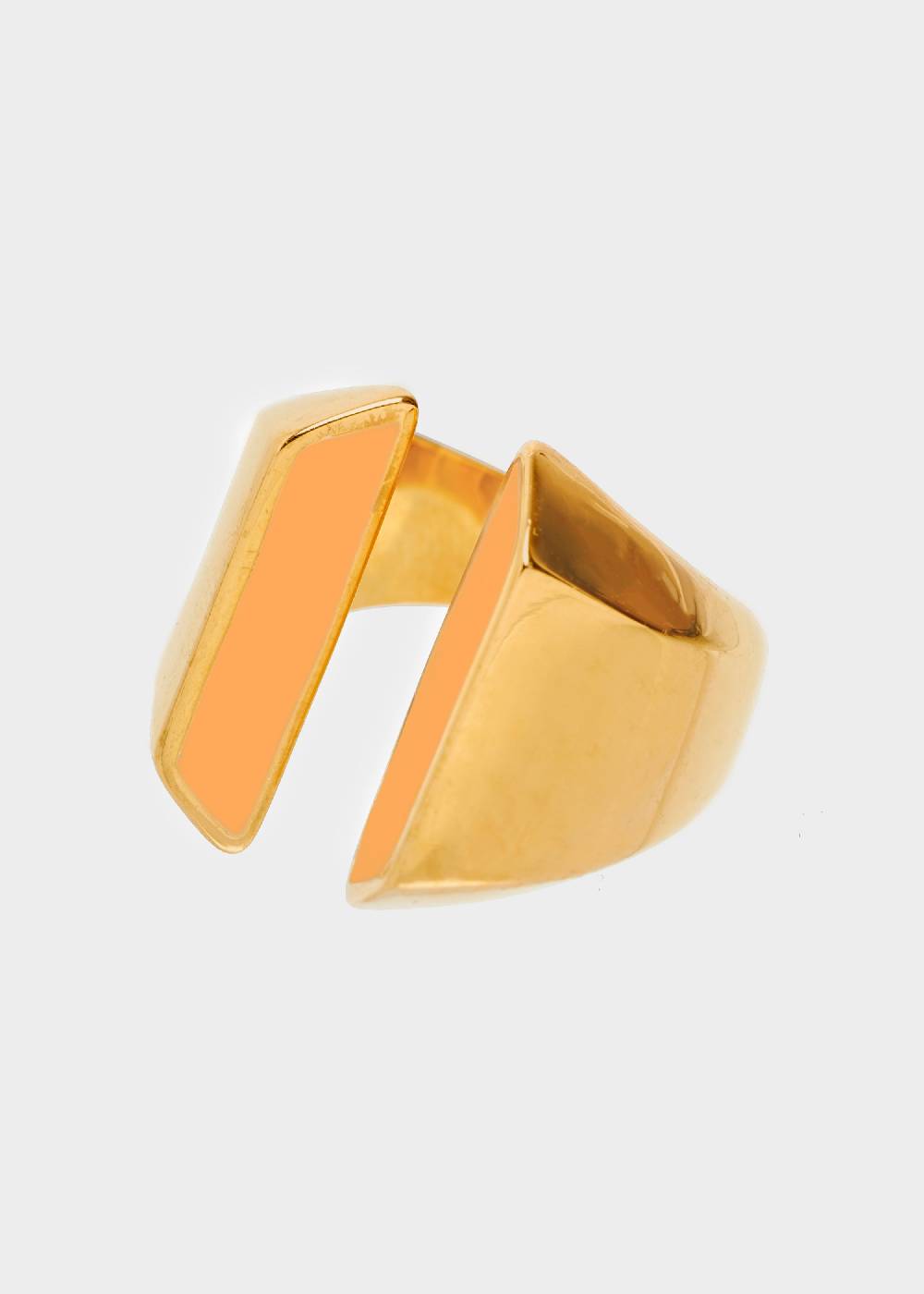Nalí STAIN. STEEL ARYS ENAMEL RING IN ORANGE