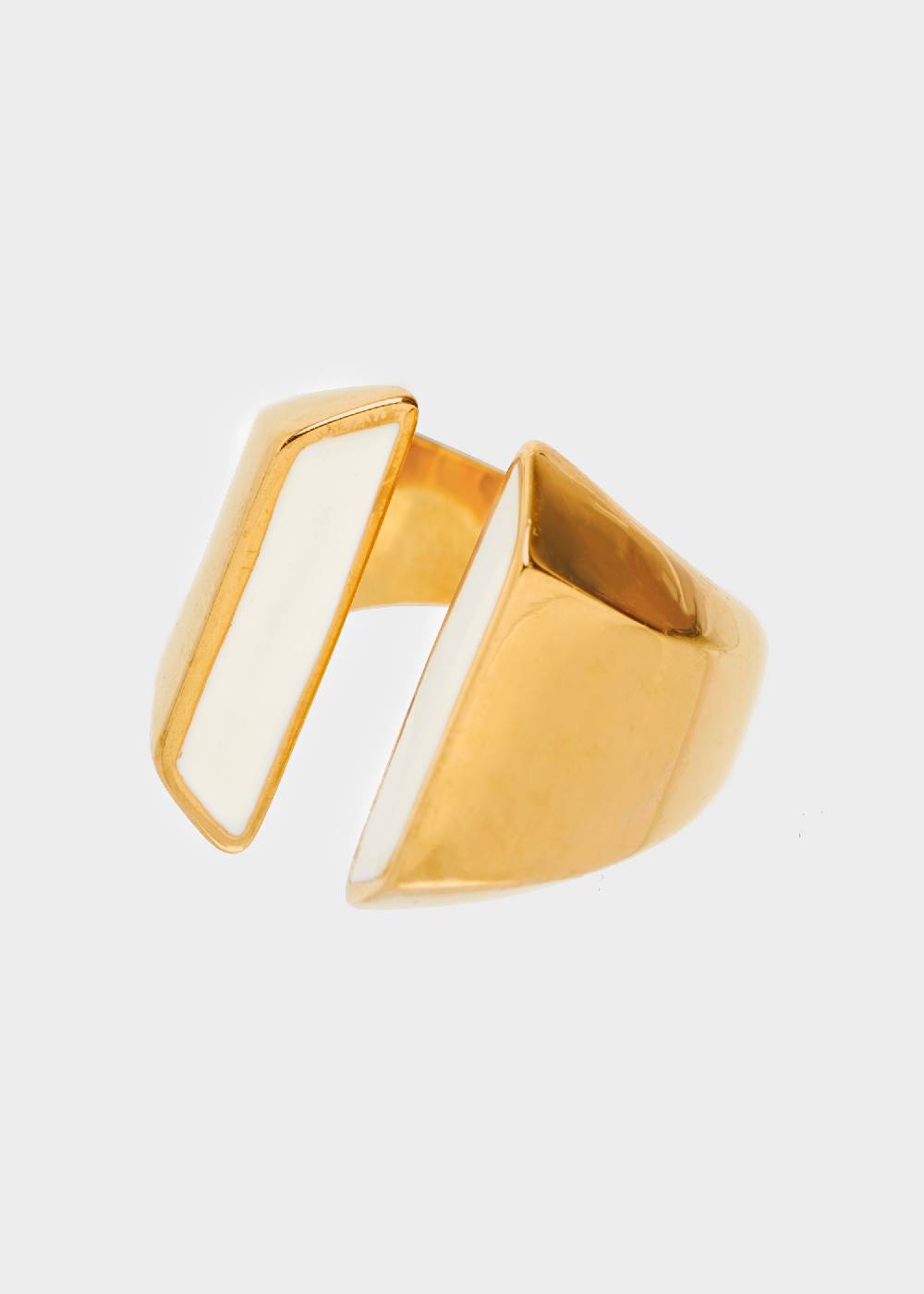 Nalí STAIN. STEEL ARYS ENAMEL RING IN WHITE