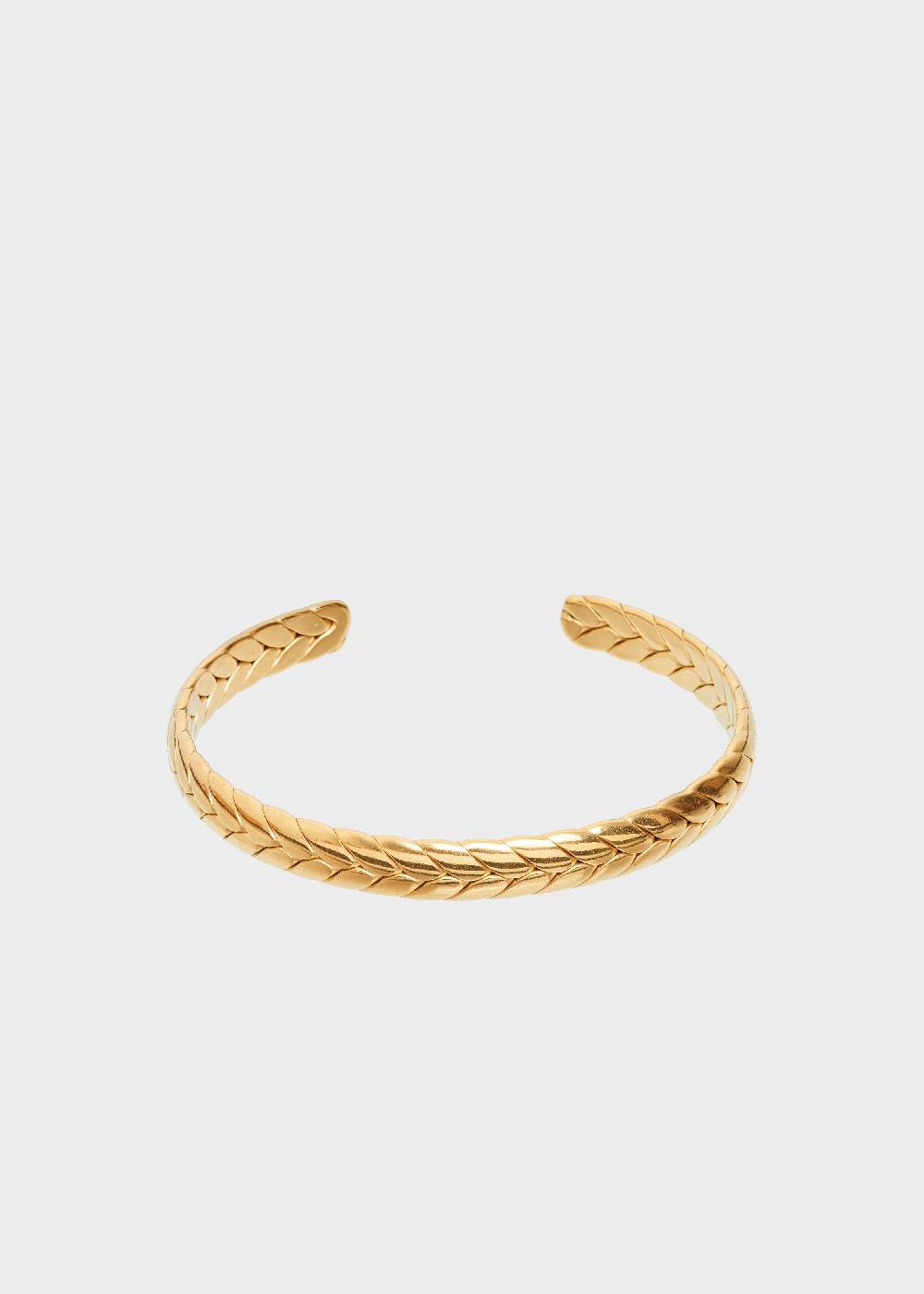 Nalí STAIN. STEEL SID LEAF RIGID BRACELET IN GOLD