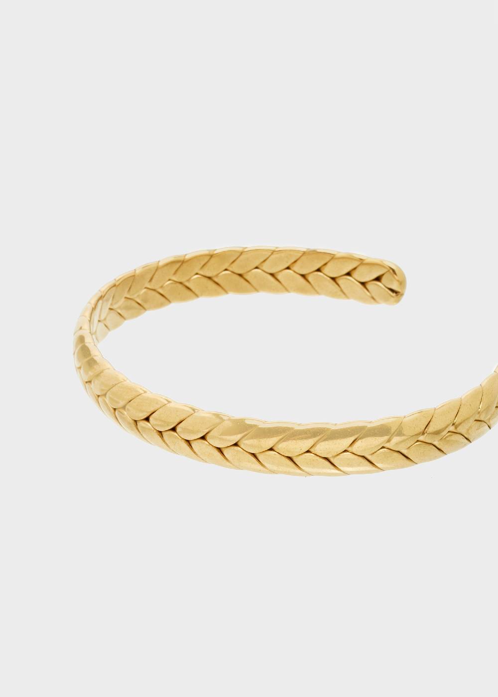 Nalí STAIN. STEEL SID LEAF RIGID BRACELET IN GOLD