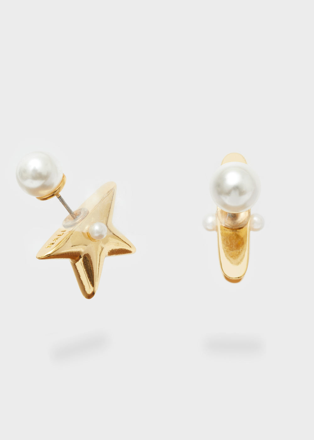 Nalí STAR GOLD EARRINGS W/ WHITE PEARL