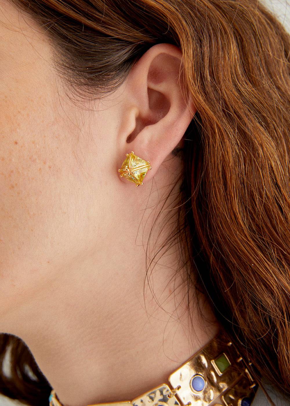 Nalí STUD LOBE EARRINGS W/ ZIRCONS + COLORS