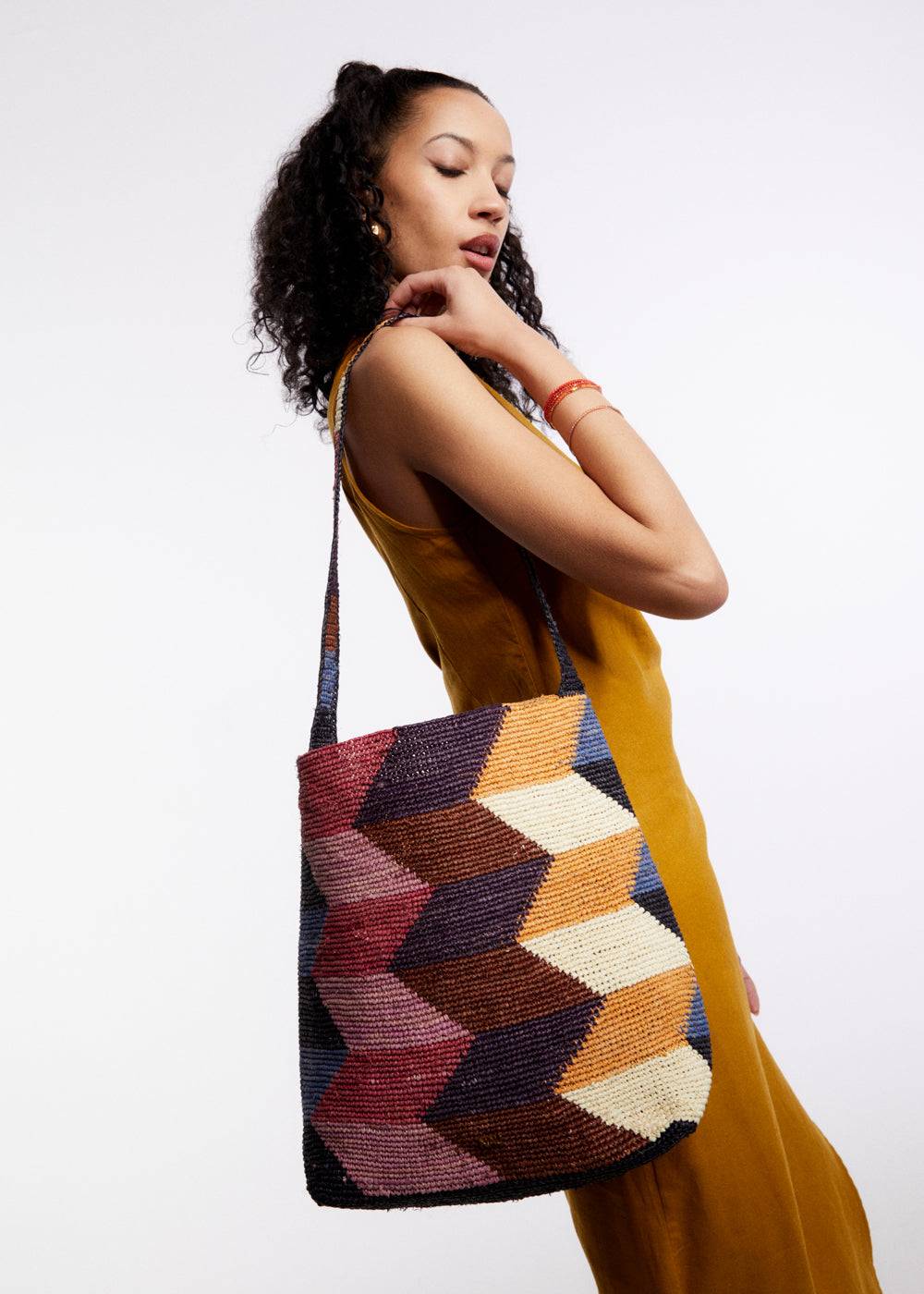 Nalí SUKY BAG IN MULTI RAFFIA + COLORS