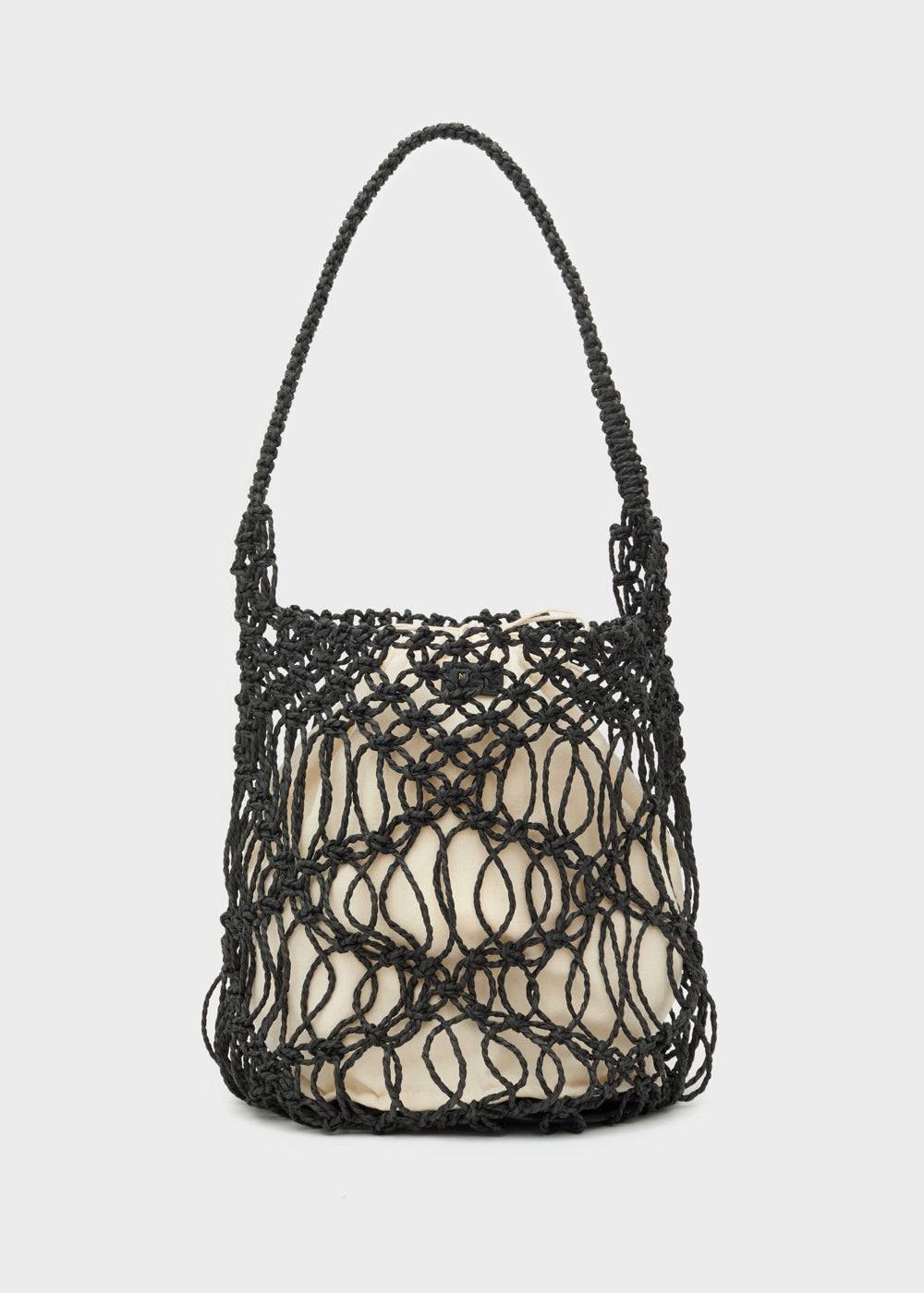 Nalí SYLVIA BUCKET BAG IN RAFFIA + COLORS
