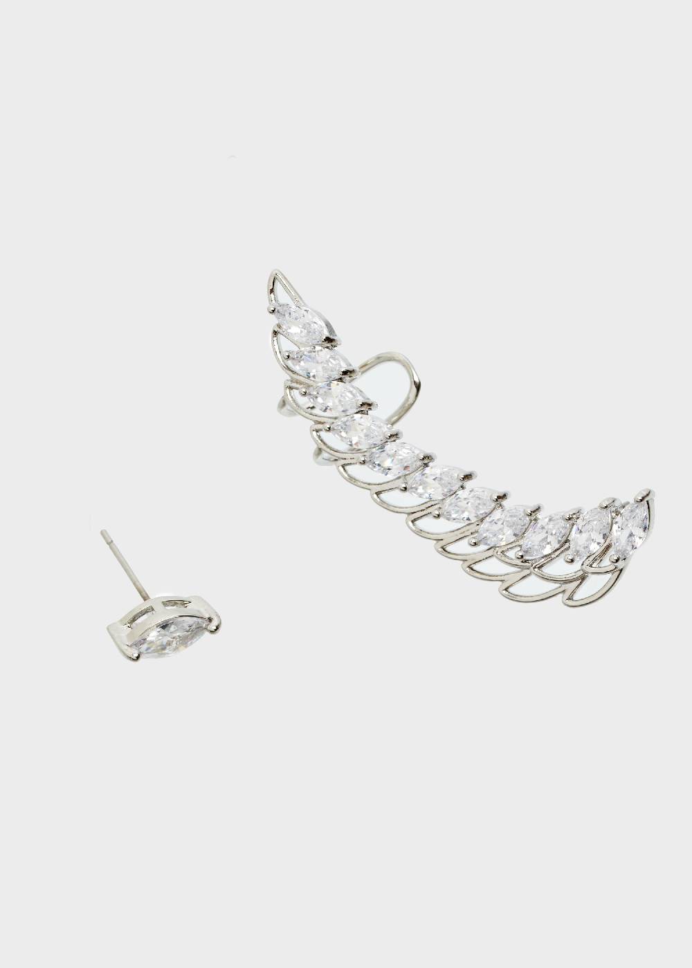 Nalí TESS EARCUFF SET IN SILVER W/ ZIRCONS