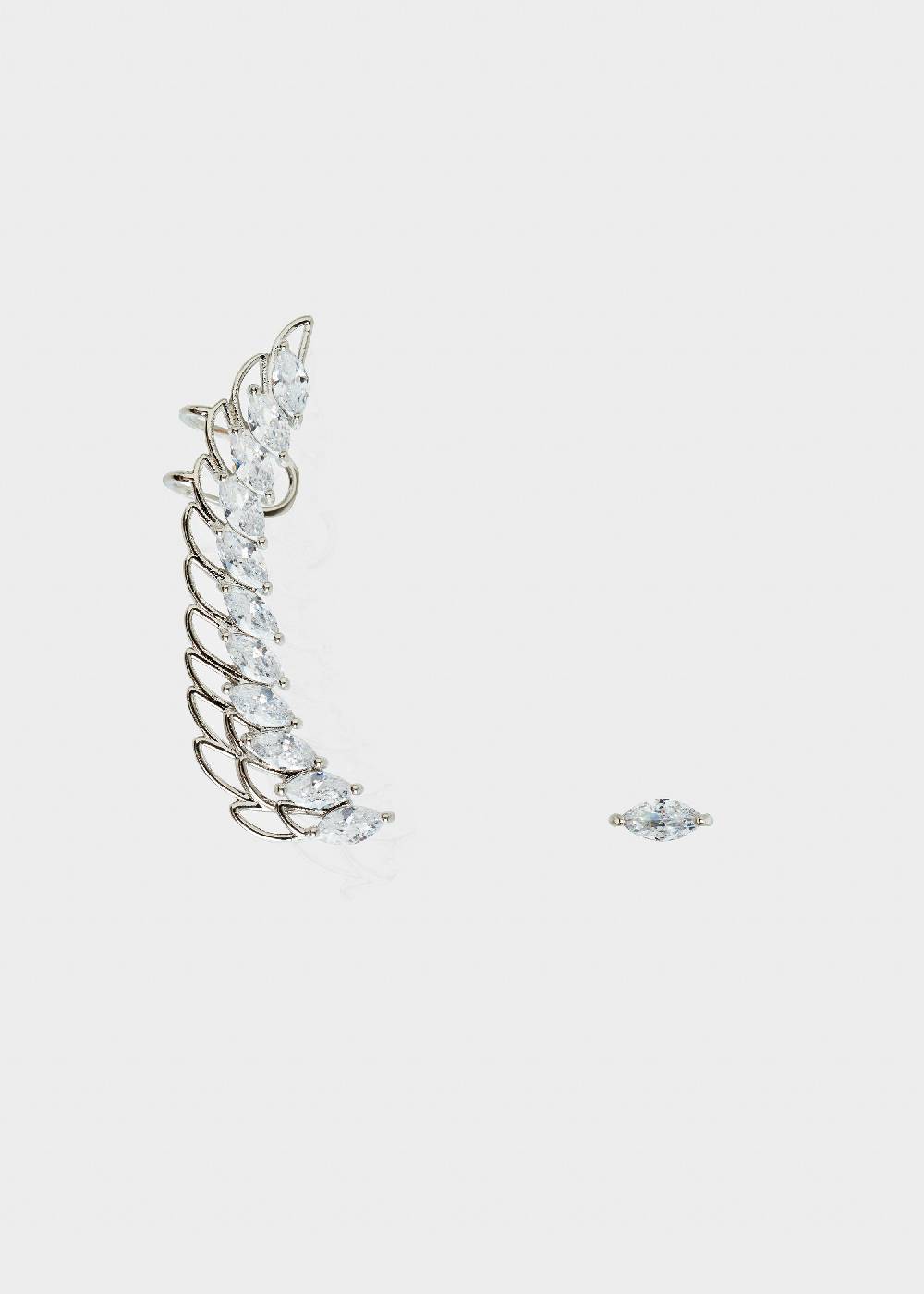 Nalí TESS EARCUFF SET IN SILVER W/ ZIRCONS