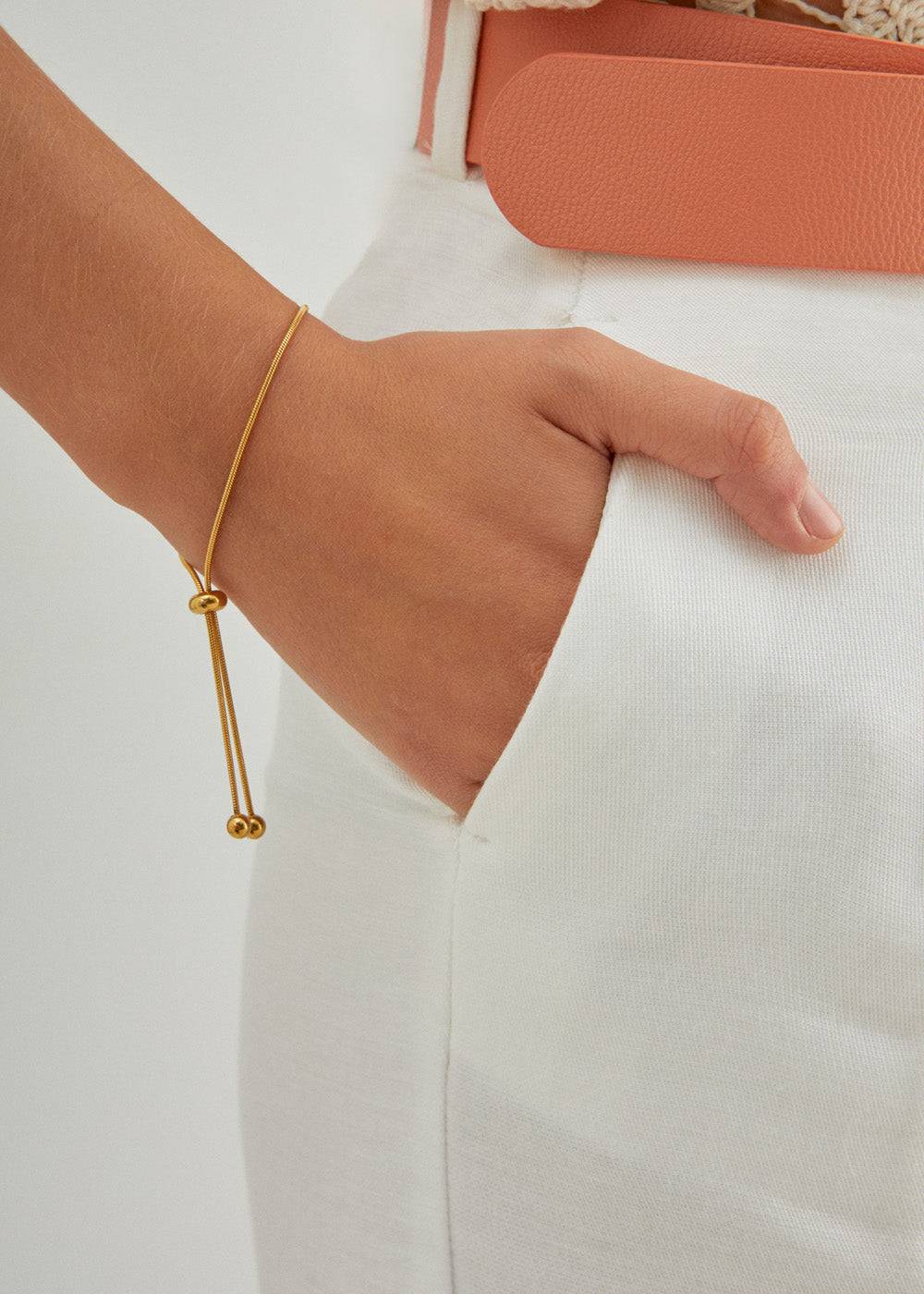 Nalí THIN ADJUSTABLE GOLD BRACELET