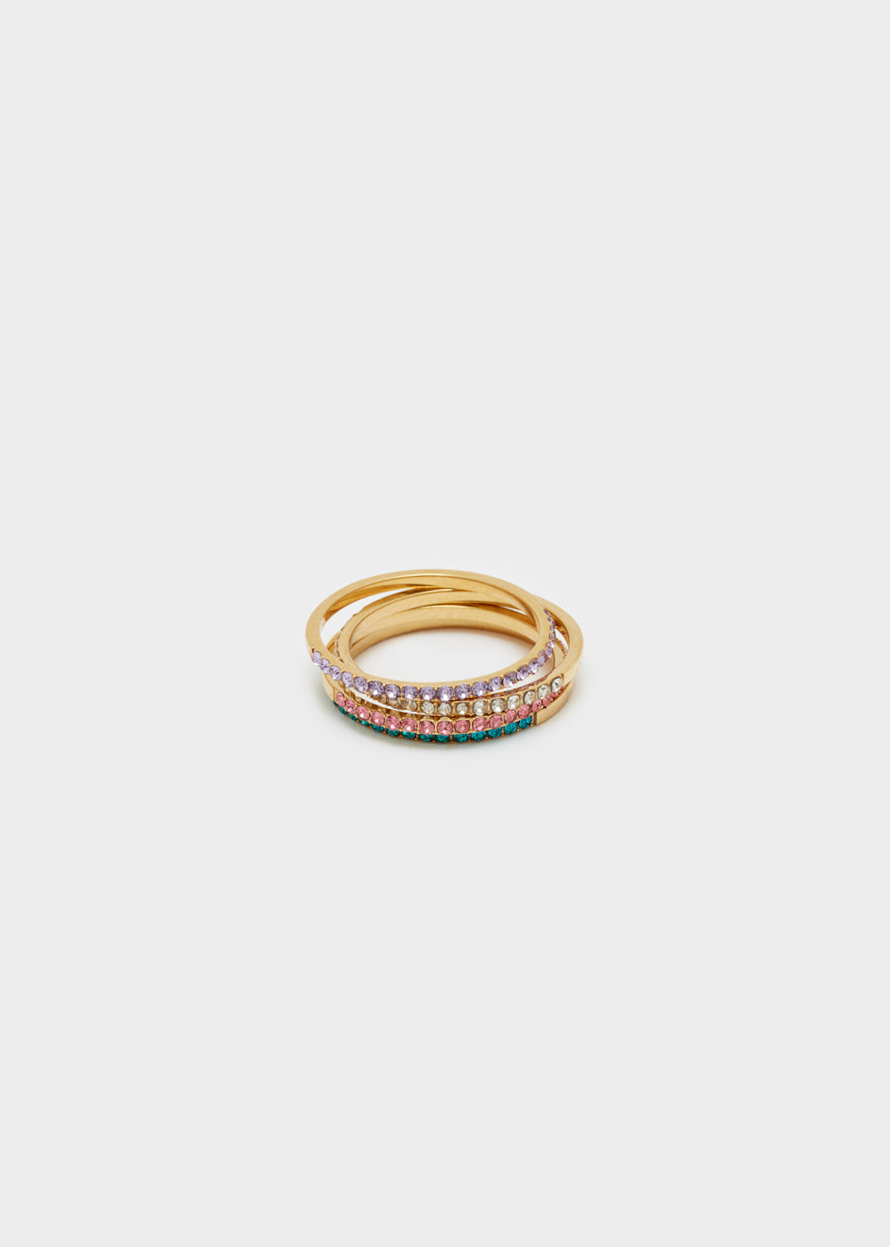 Nalí THIN RING SET W/ MULTICOLOR STONES