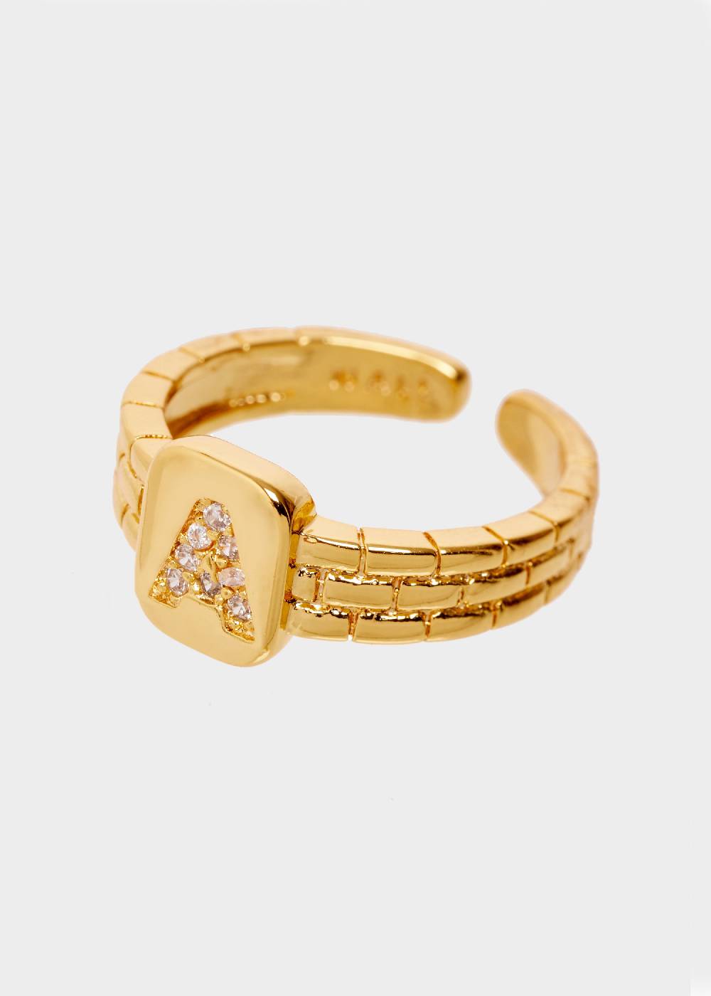 Nalí THIN RING WITH A LETTER IN ZIRCONS