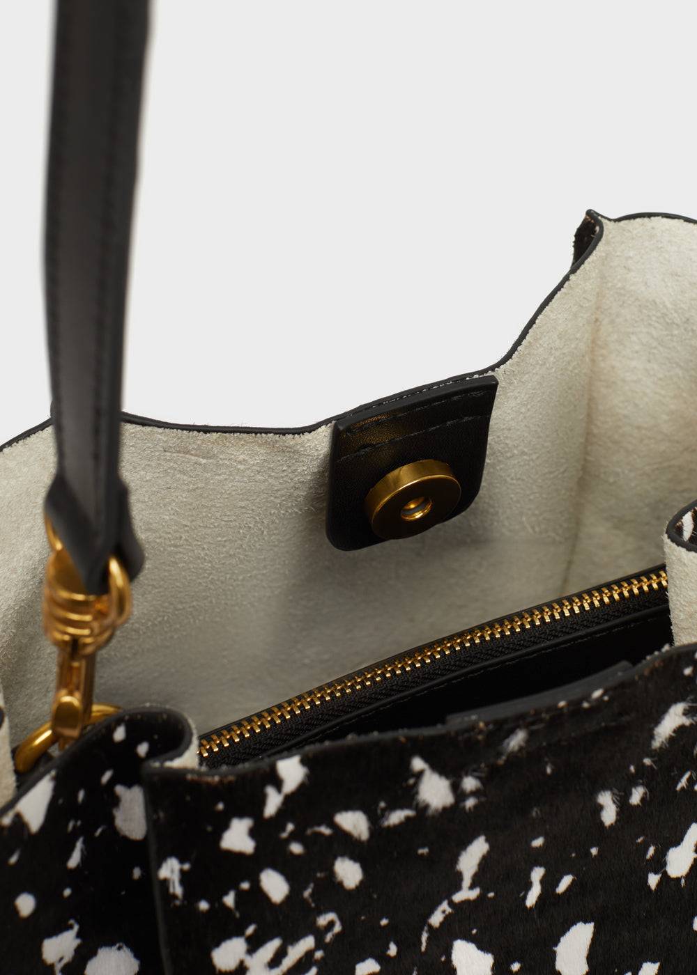 Nalí TITTI BUCKET BAG IN REAL LEATHER BLACK