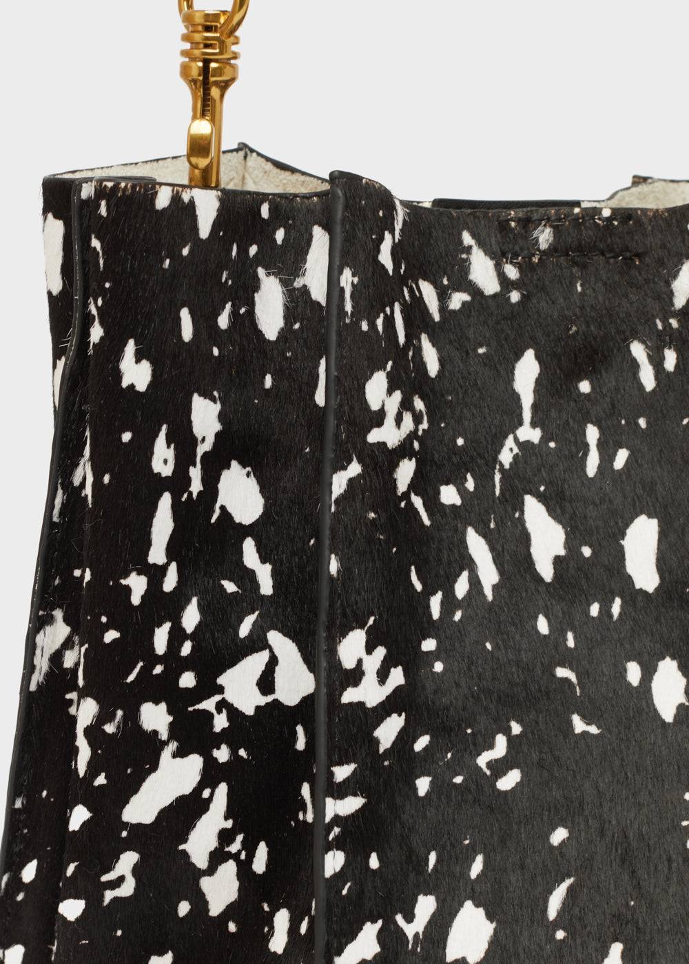 Nalí TITTI BUCKET BAG IN REAL LEATHER BLACK