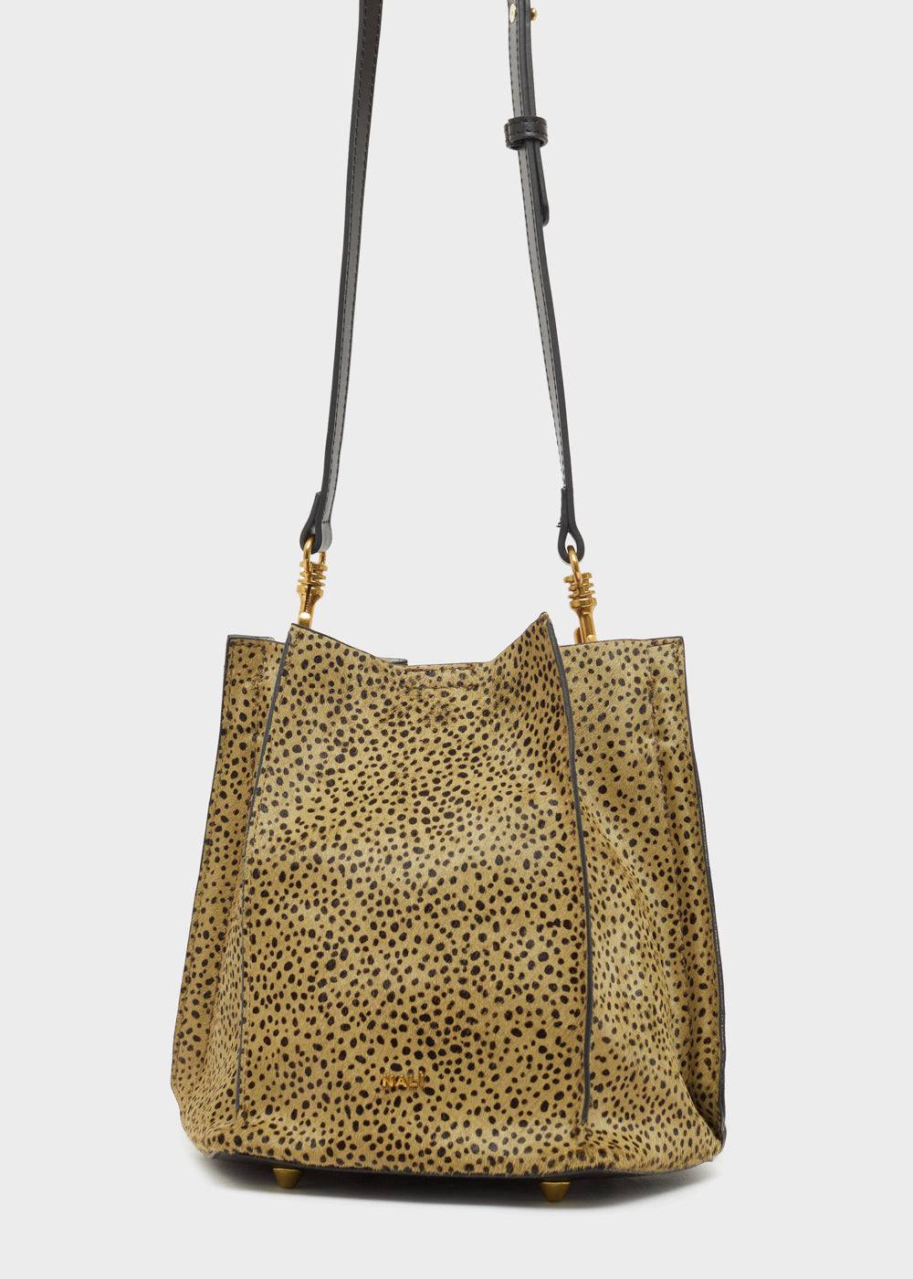 Nalí TITTI BUCKET BAG IN REAL LEATHER GREEN