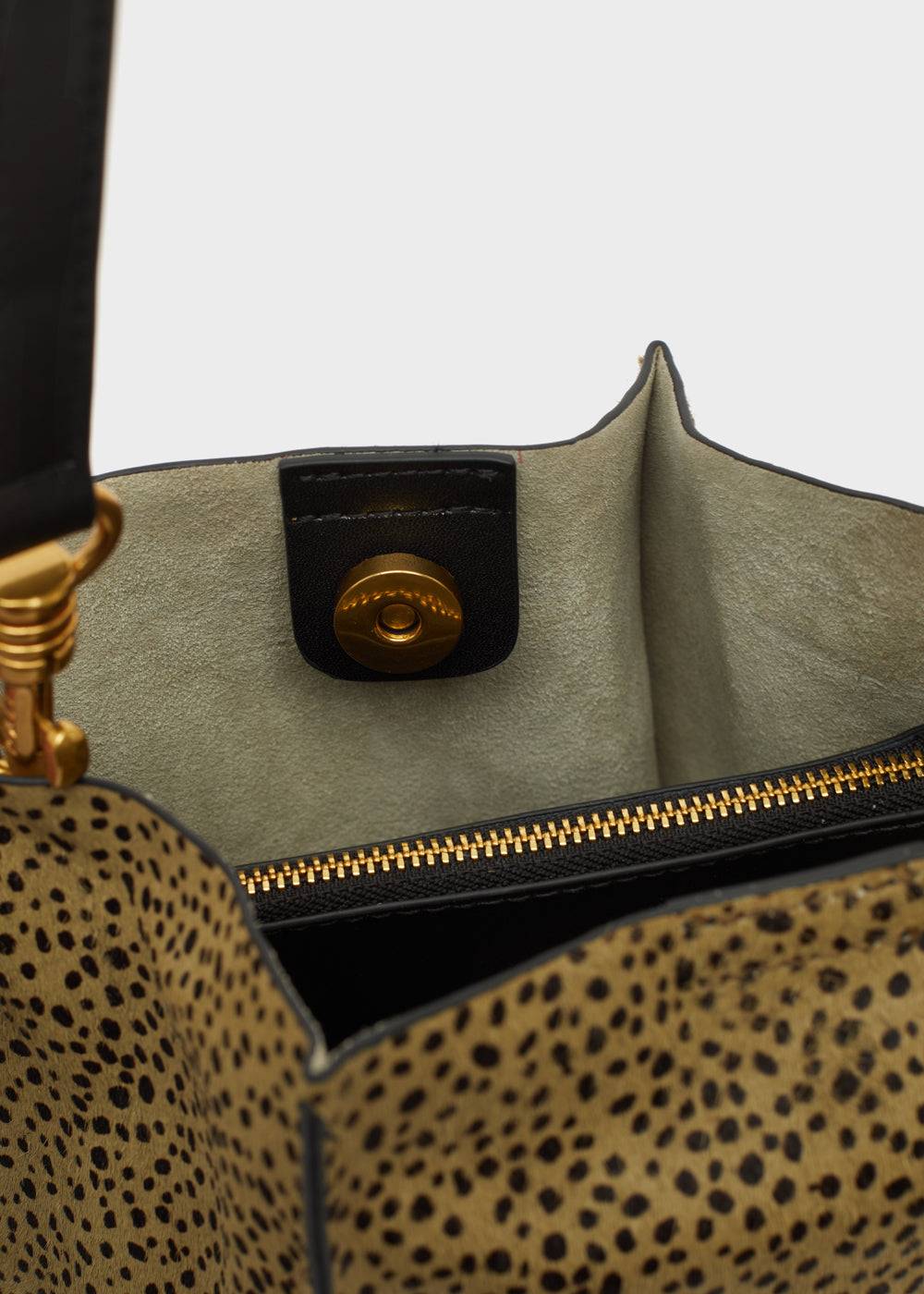 Nalí TITTI BUCKET BAG IN REAL LEATHER GREEN