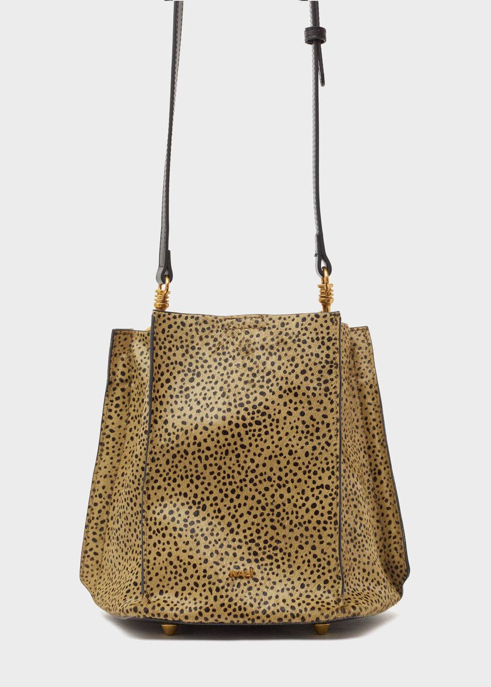 Nalí TITTI BUCKET BAG IN REAL LEATHER GREEN