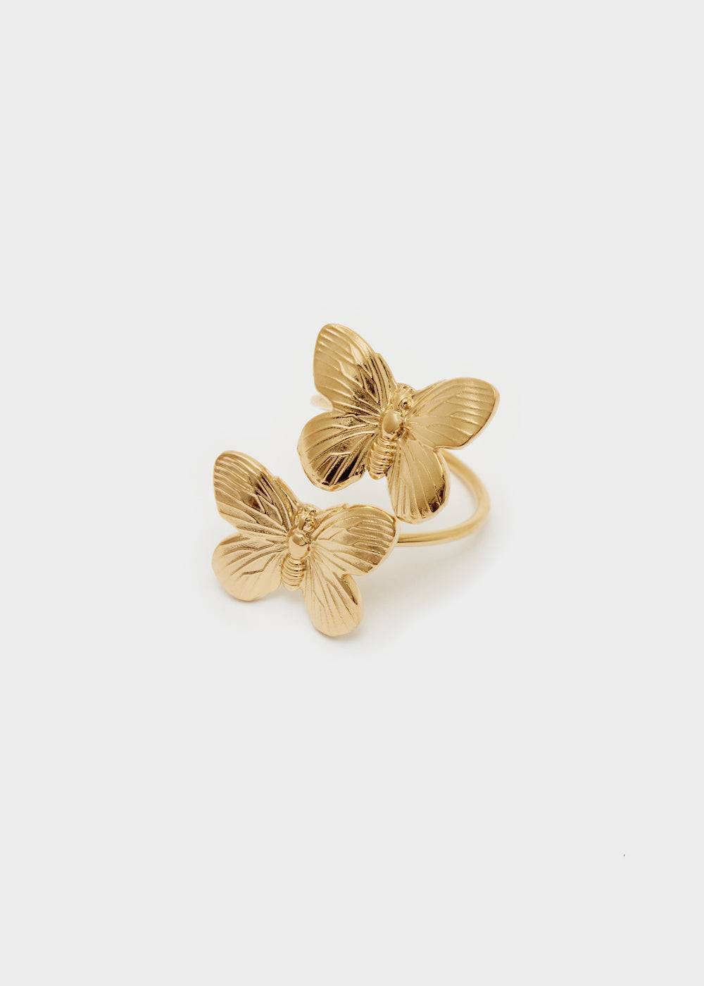 Nalí TWO BUTTERFLIES RING S.STEEL GOLD