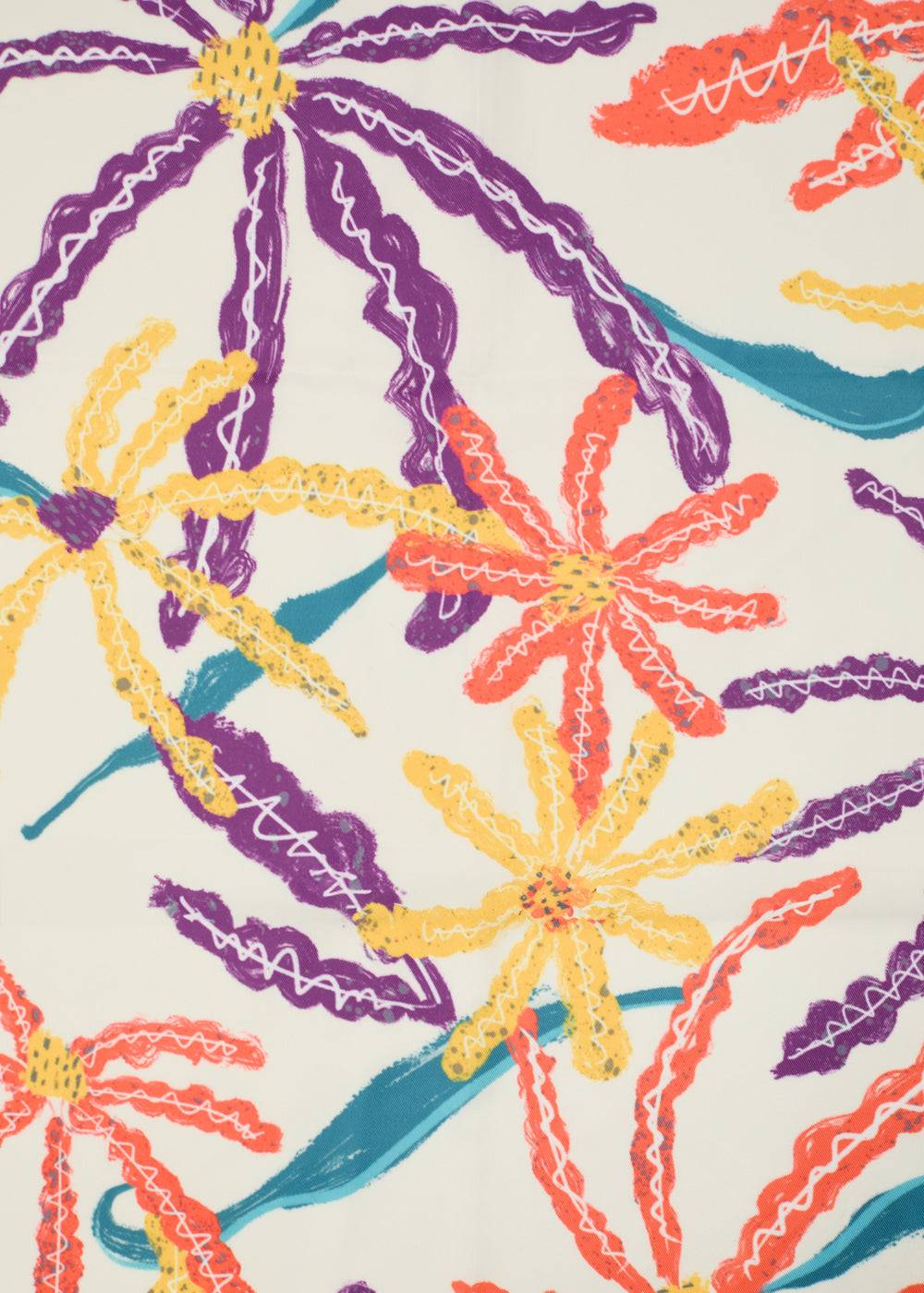 Nalí WHITE FOULARD W/ MULTICOLOR FLOWERS