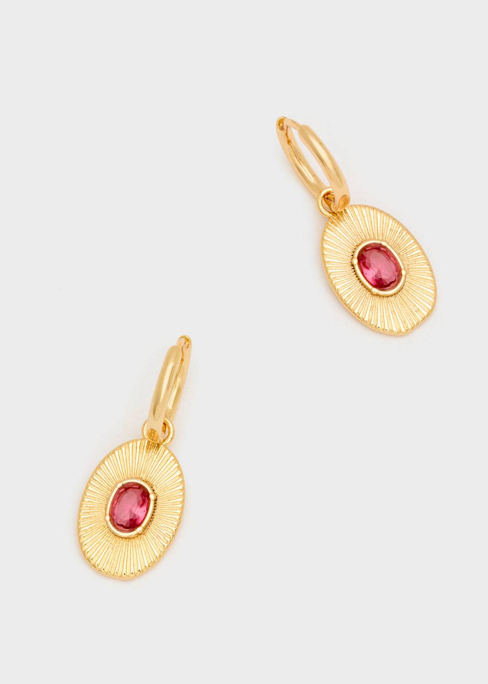 Nalí ZOLA OVAL EARRINGS W/STONE + COLORS