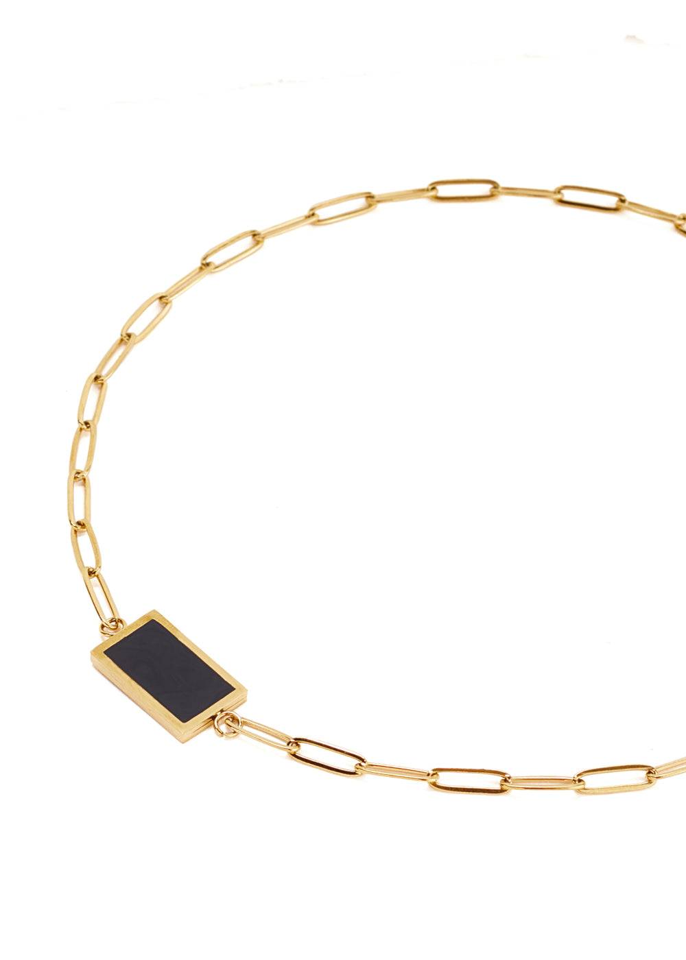 Nalí NECKLACE W/ PENDANT STAIN. STEEL. 18K GOLD PLATED