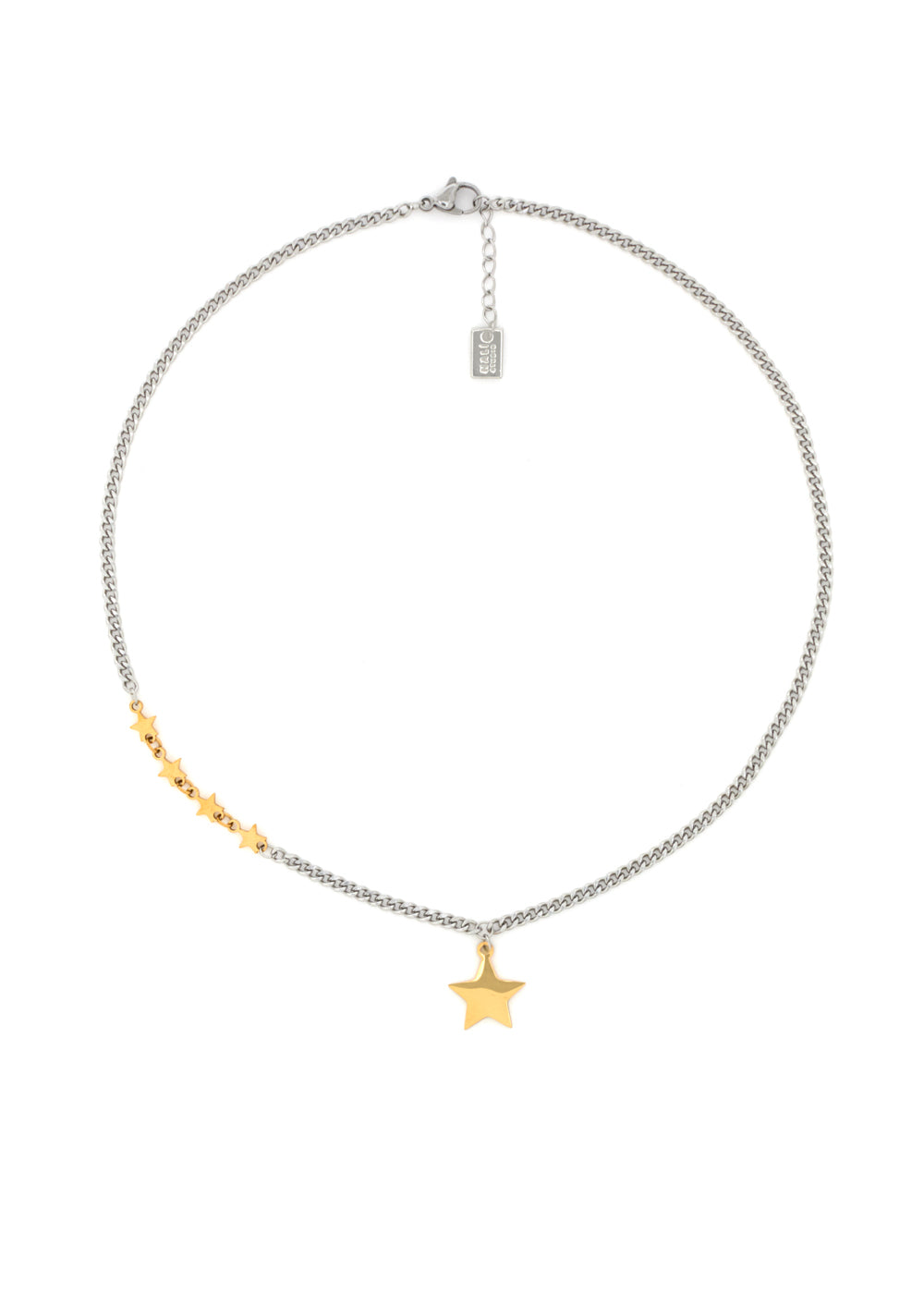 Nalí NINA NECKLACE SILVER AND STARS PLATED 14KT GOLD