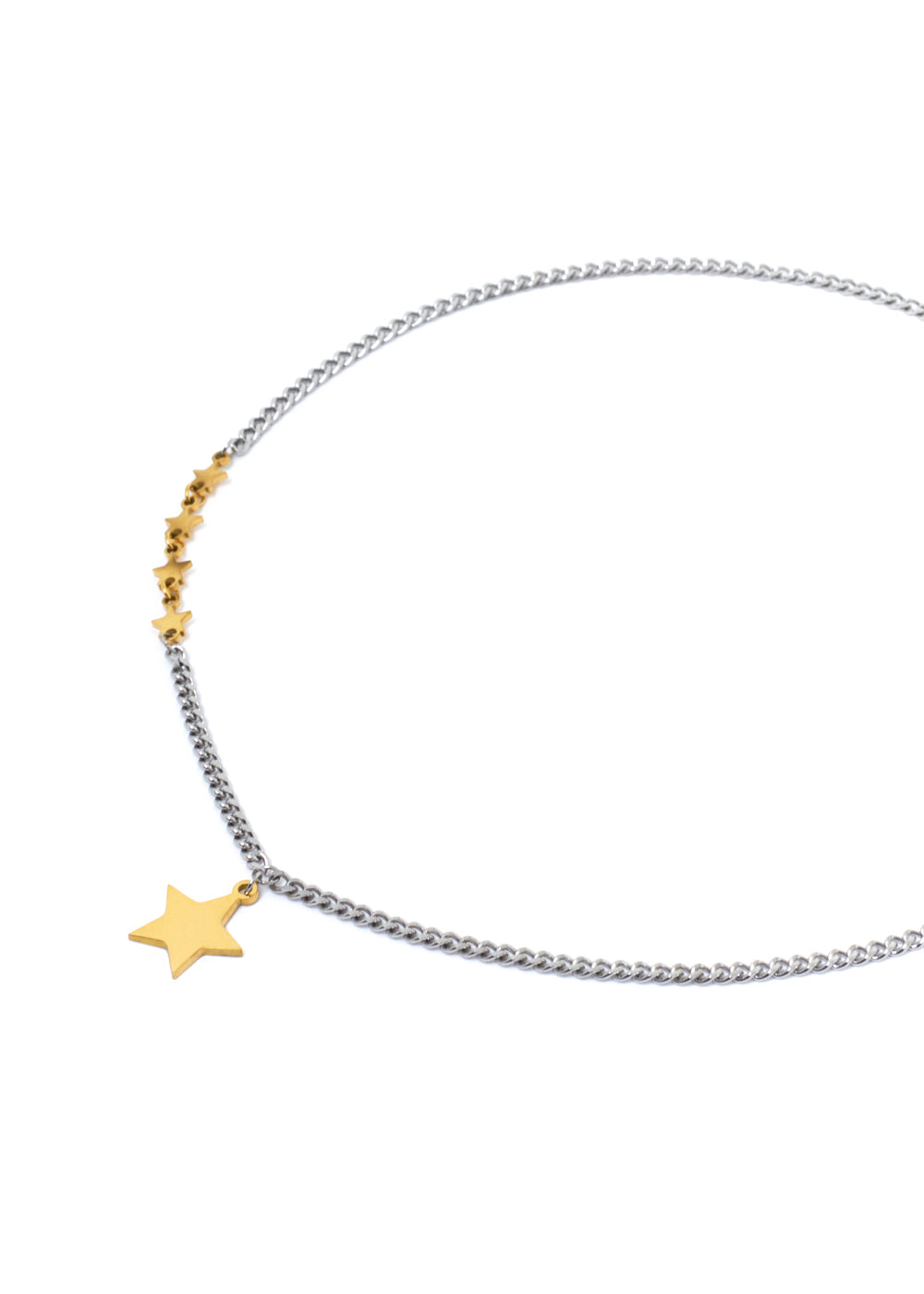 Nalí NINA NECKLACE SILVER AND STARS PLATED 14KT GOLD