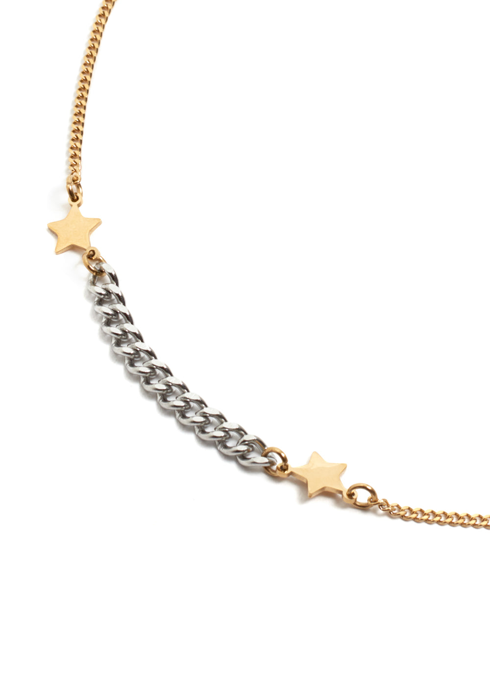 Nalí SILVER CHAIN NECKLACE W/ STARS PLATED 14KT GOLD