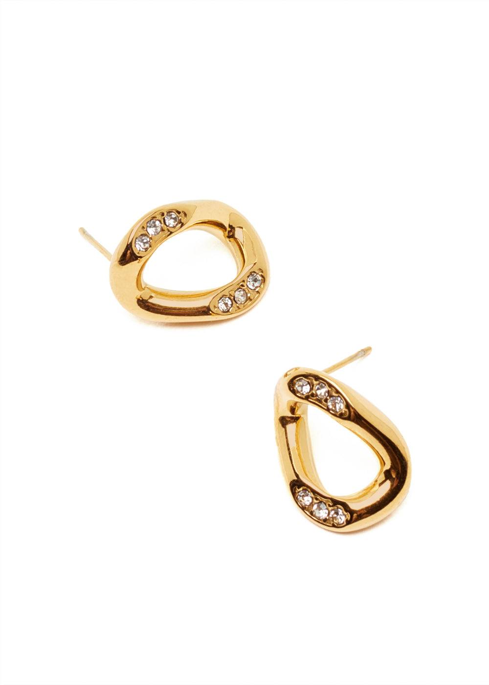 Nalí ZIRCON STUD EARRINGS STAIN. STEEL. 18K GOLD PLATED