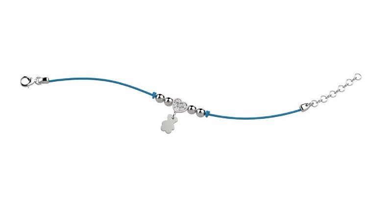 Nanán Bracciale Argento Cuore Brillantini - Col Azzurro