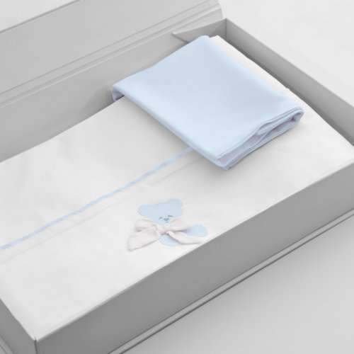Nanán Gift Promo: Set Lenzuola Carrozzina + Copertina Carrozzina AZZURRO