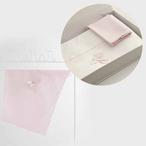Nanán Gift Promo: Set Lenzuola carrozzina + Copertina carrozzina ROSA