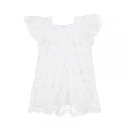 Nanán Abito In Tulle Plumetis Bianco