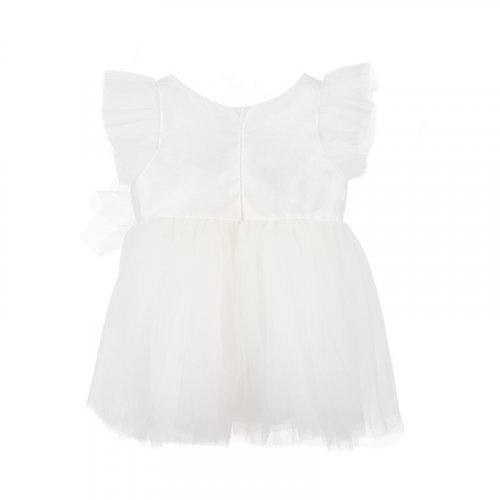 Nanán Abito Top Shantung E Gonna Tulle Bianco