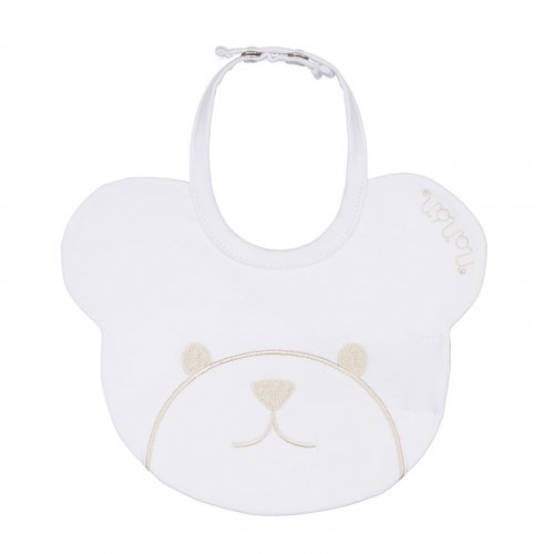 Nanán Bavaglio bianco con orso