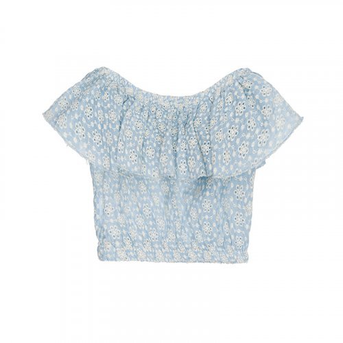 Nanán Blusa In Stangallo Azzurra