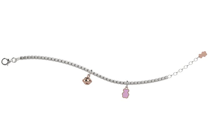 Nanán Bracciale con Campanella e Orso Rosa