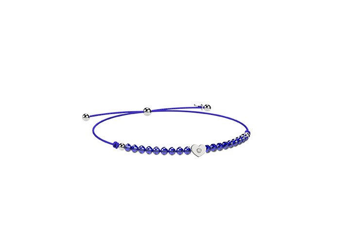 Nanán Bracciale Cordino Con Cuore Blu